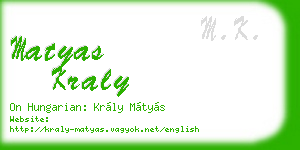 matyas kraly business card